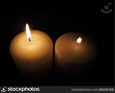 candles on a black background