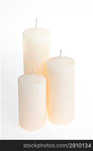 Candles on white