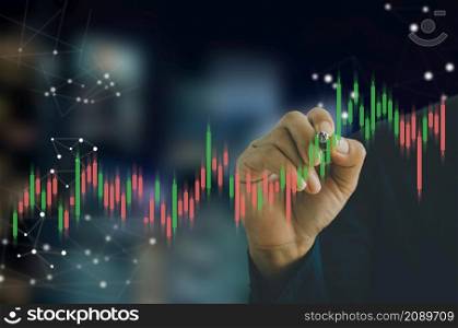 candlestick graph chart auto trade, business finance investment stock exchange market concept background.