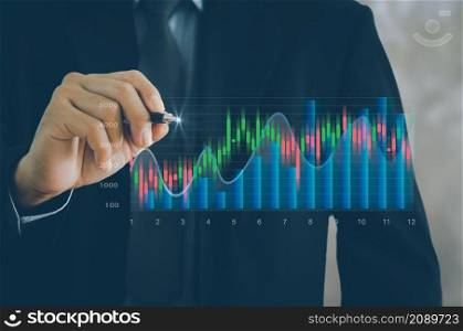 candlestick graph chart auto trade, business finance investment stock exchange market concept Internet technology.