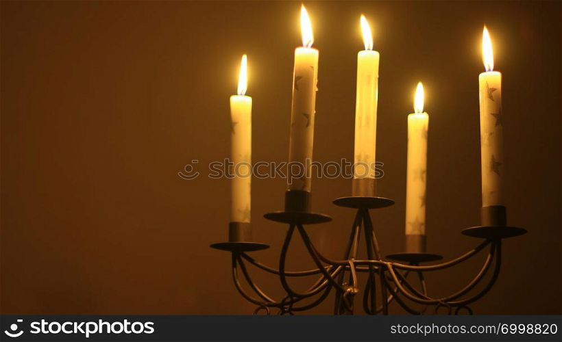 Candlestick with candles burning
