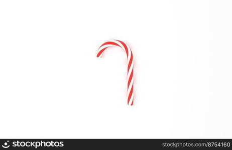 Candy Cane 3D illustration on white background 3d render winter symbol isolated on white background. Marry Christmas decorations. Candy Cane in Christmas season holiday. Happy new year 