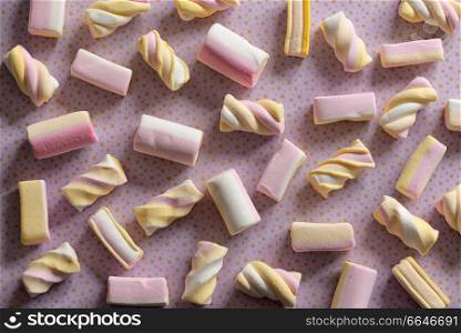 Candy marshmallow sweets pattern background