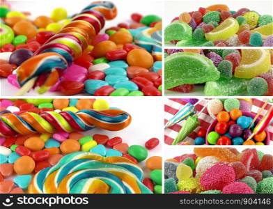 Candy Sweet Lolly Sugary Collage Photo. Candy Sweet Lolly Sugary Collage