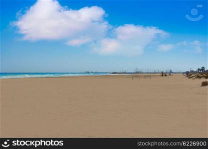 Canet de Berenguer beach sand in Valencia of spain