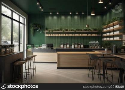 cannabis dispensary with modern, sleek design, clean lines, and touch of greenery for soothing effect, created with generative ai. cannabis dispensary with modern, sleek design, clean lines, and touch of greenery for soothing effect