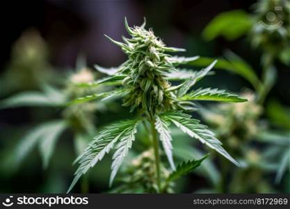 cannabis green flowering plant generative ai.