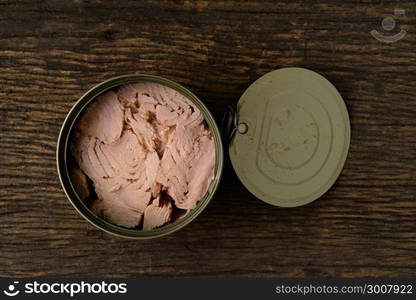 canned tuna isolated on white