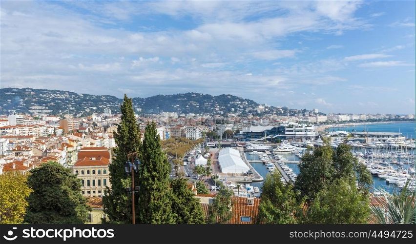 CANNES, FRANCE - NOVEMBER 3, 2014: Panoramic view of the city