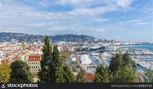 CANNES, FRANCE - NOVEMBER 3, 2014: Panoramic view of the city
