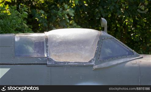 Canopy of an old Supermarine Spitfire, WW2 fighter
