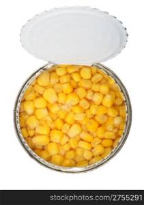 cans of corn. Iron packaging, a photo with top
