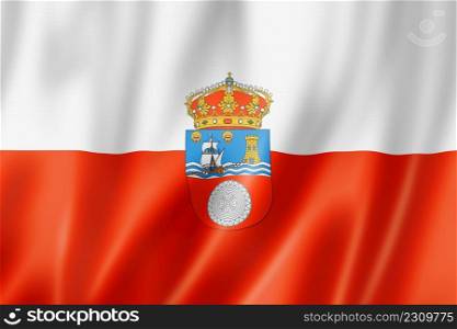 Cantabria province flag, Spain waving banner collection. 3D illustration. Cantabria province flag, Spain