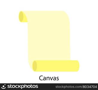 Canvas scroll icon. Flat color design.