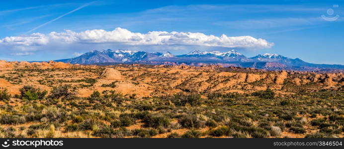 canyon badlands and colorado rockies lanadscape