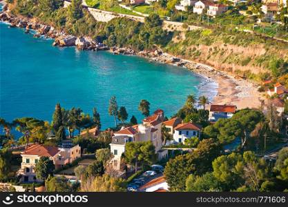 Cap Martin near Monaco idyllic bay and beach view, Southern France