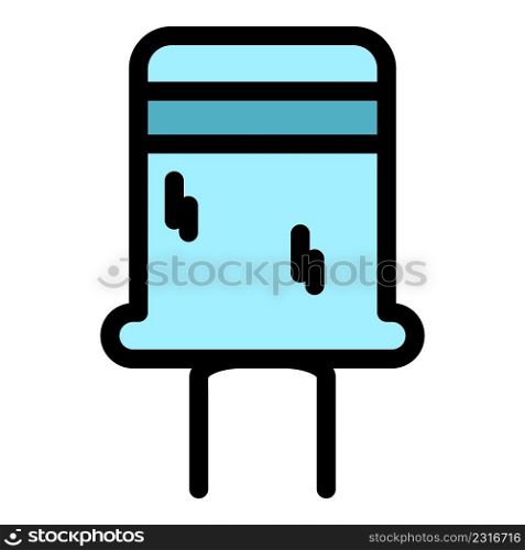 Capacitor circuit icon. Outline capacitor circuit vector icon color flat isolated. Capacitor circuit icon color outline vector