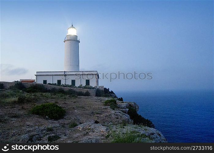 Cape barbaria lighthouse sunset lighting Mediterranean Formentera island