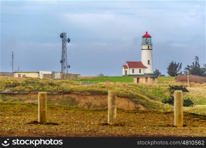 Cape Blanco Lighthouse at Pacific coast, built in 1870, Oregon, USA