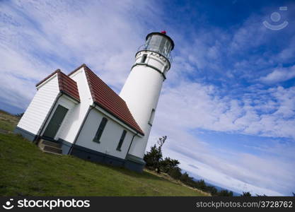 Cape Blanco Lighthouse Hillside Ocean Landscape Nautical Beacon