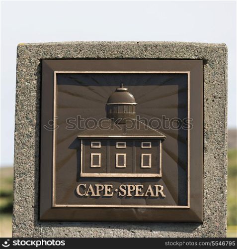 Cape Spear lighthouse sign, St. John&rsquo;s, Newfoundland And Labrador, Canada