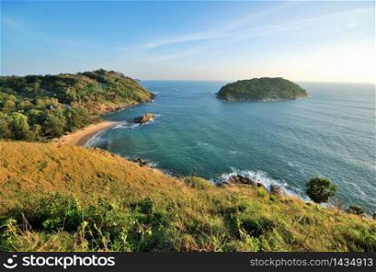 cape to promthep high aerial sea view in phuket island