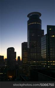 Capella Tower at dusk at Downtown Minneapolis, Hennepin County, Minnesota, USA