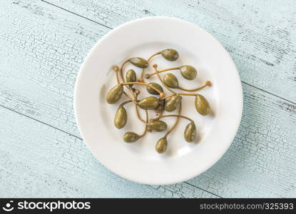 Capers on the plate