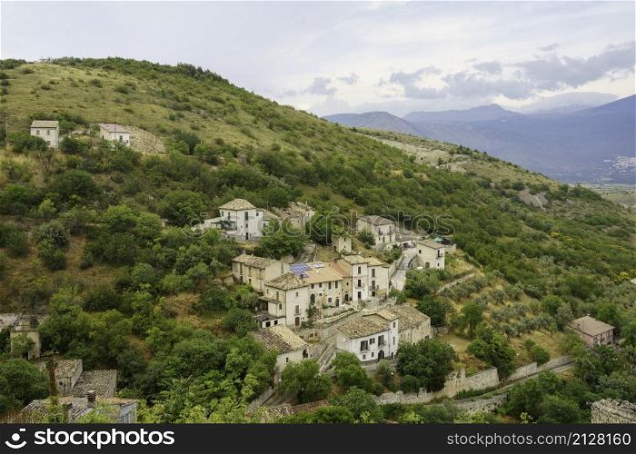 Capestrano, L Aquila province, Abruzzo, Italy: view of the historic town
