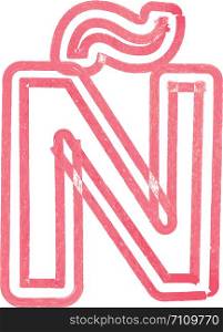 Capital letter N vector illustration