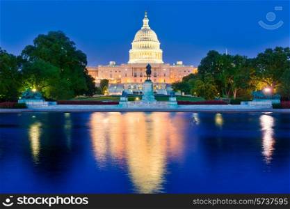 Capitol building sunset congress of USA Washington DC US