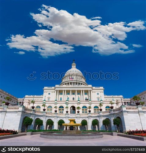 Capitol building Washington DC sunlight USA congress fountain US