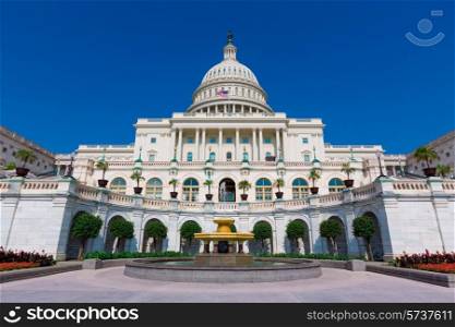 Capitol building Washington DC sunlight USA congress fountain US
