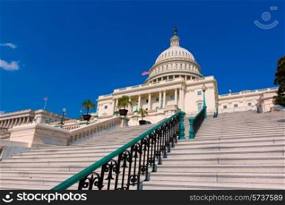 Capitol building Washington DC sunlight USA congress stairway US