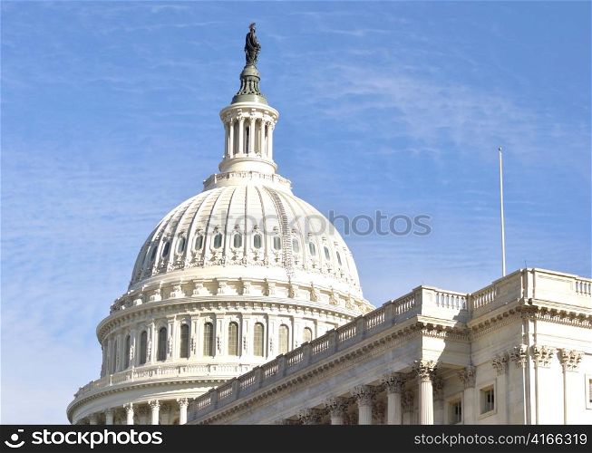 Capitol Hill Building closeup shot, Washington DC.