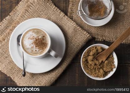 cappuccino coffee burlap cloths