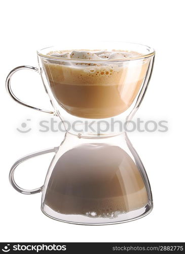 Cappuccino coffee isolated on white