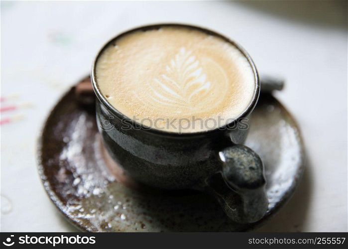 cappuccino coffee on white background