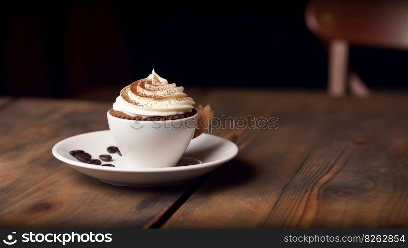 Cappuccino cup. Illustration Generative AI 