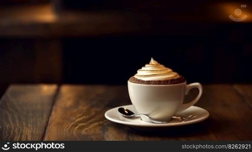 Cappuccino cup. Illustration Generative AI 