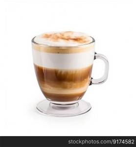 Cappuccino cup isolated. Illustration AI Generative 