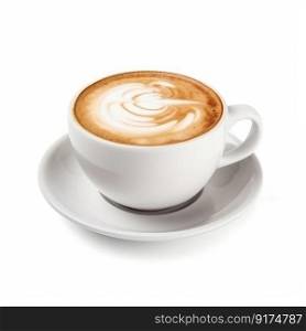 Cappuccino cup isolated. Illustration Generative AI 