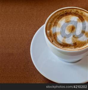 cappucino with email symbol