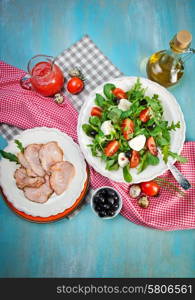 Caprese salad with tomatoes and mozzarella