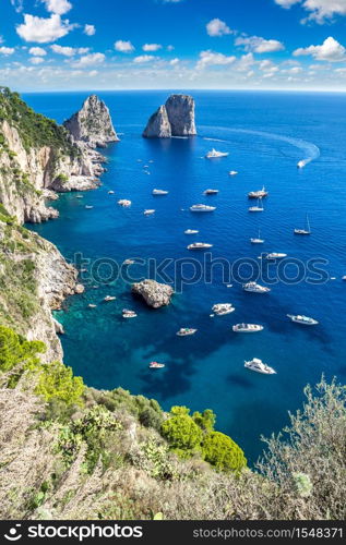 Capri island in a beautiful summer day in Italy