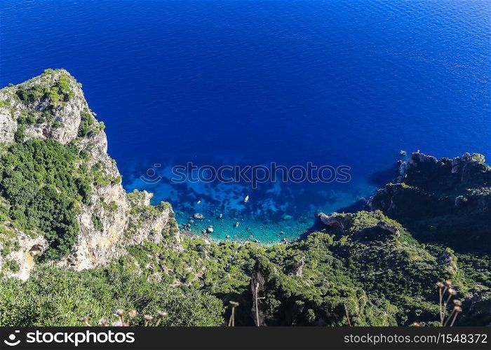 Capri island in a beautiful summer day in Italy