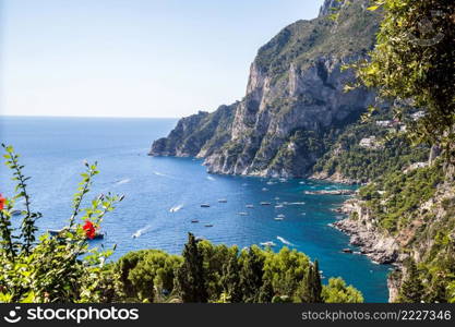 Capri island in a beautiful summer day in Italy