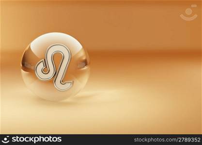 Capricorn. Astrological symbol on yellow background. 3d