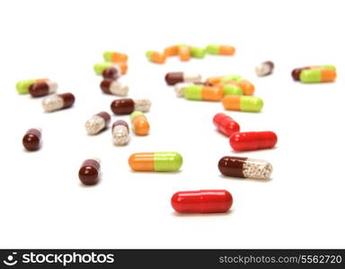 Capsules isolated on white background