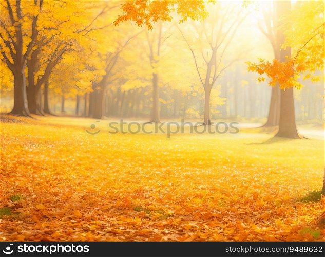 Captivating Autumn  Sunny Nature Background for Art Enthusiasts. Generative AI.